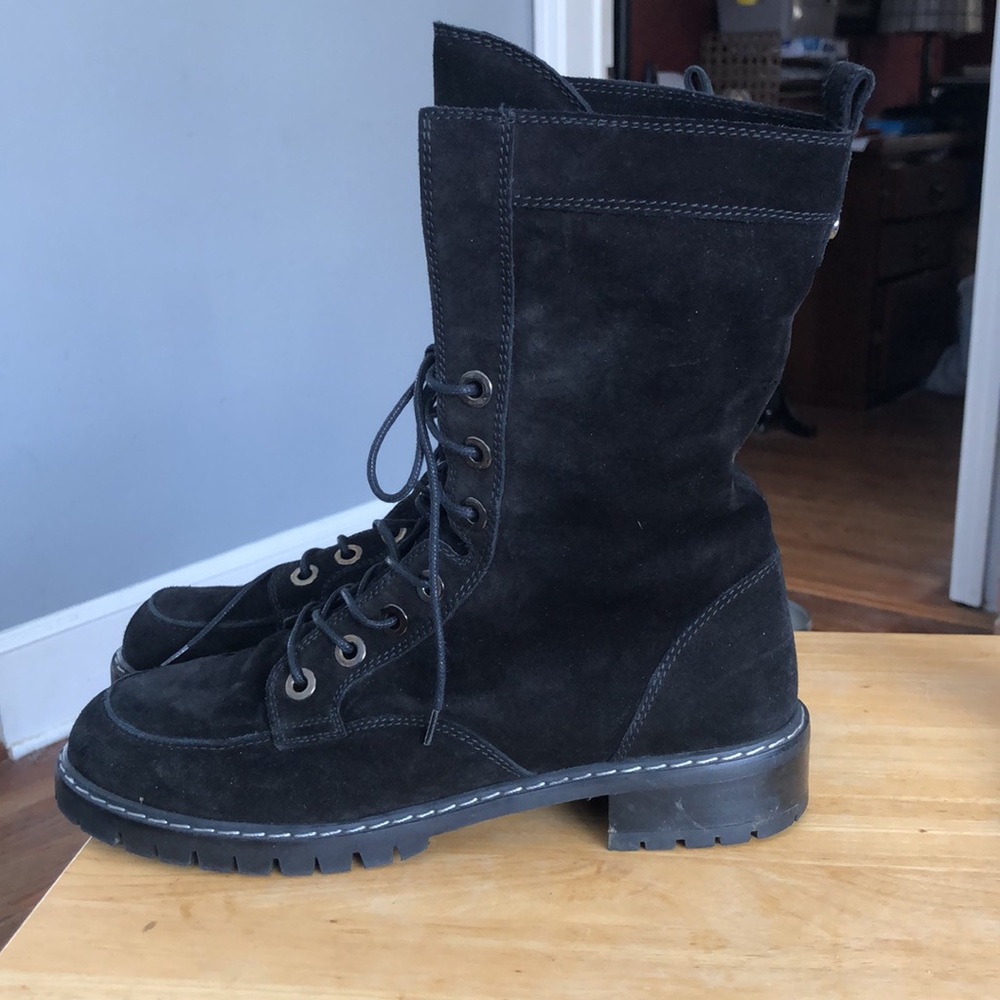 Stuart Weitzman Suede Lace-Up Winter Boots 8.5 - Picture 3 of 8